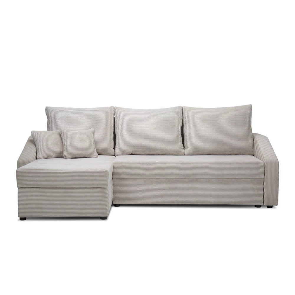 Vitalispa Ecksofa mit Schlaffunktion Beige 224 x 144 cm inkl. Stauraum, Ecksofa