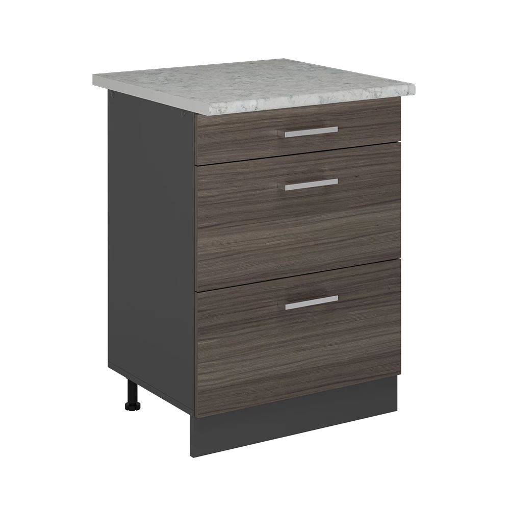 Keukenonderkast in Edel grijs on white background
