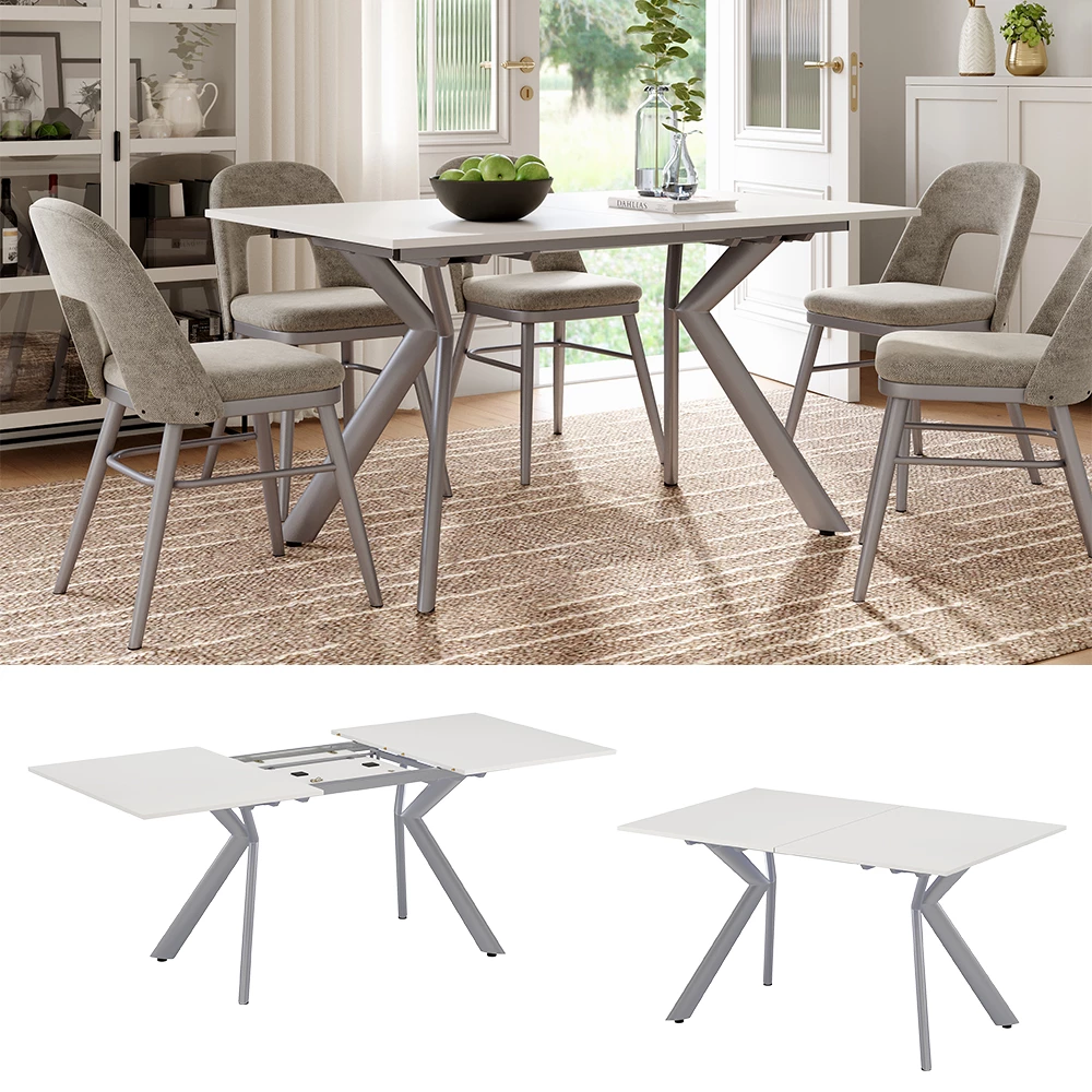 Vicco Esstisch Bijela/siva 140 x 90 + ausziehbar, Trill