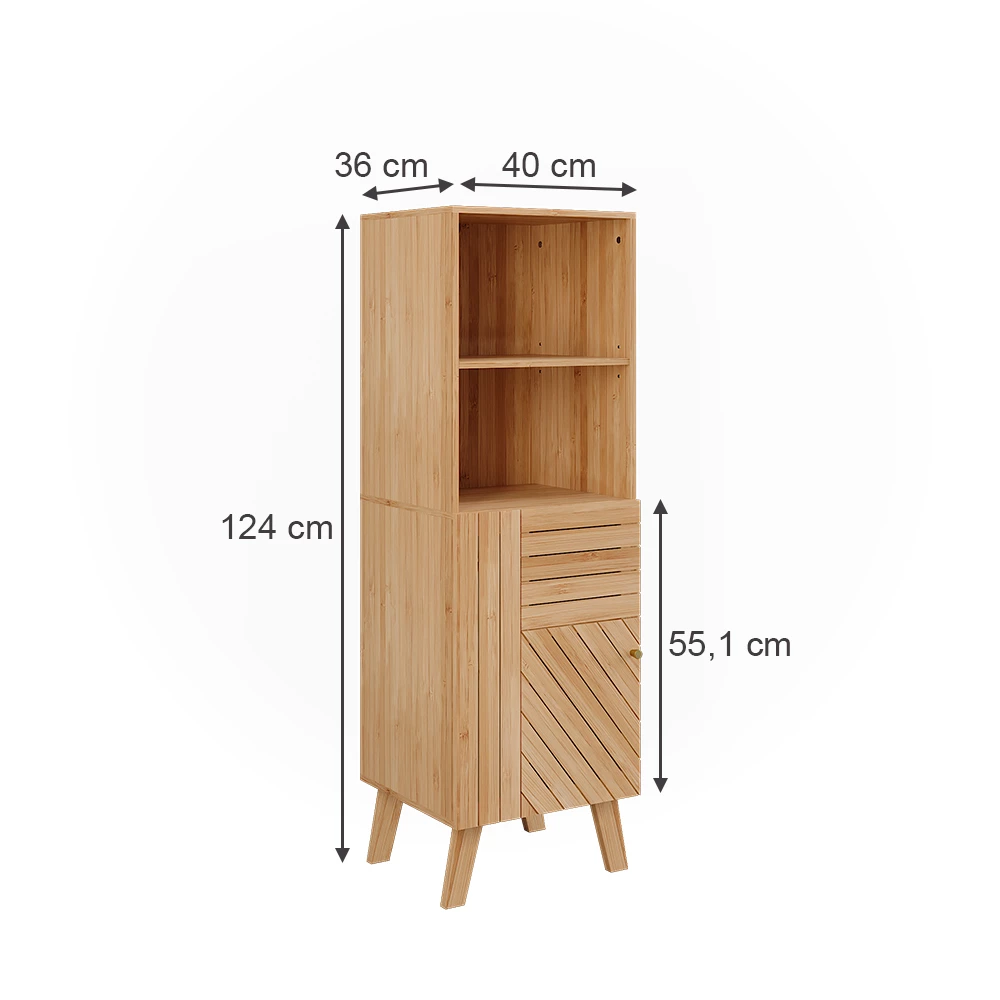 Vicco Midischrank "Lucie", Bambus, 40 x 124 cm