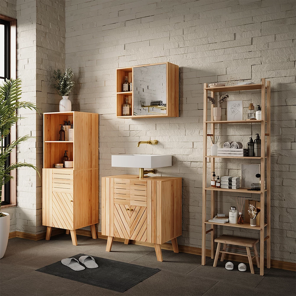Vicco Midischrank "Lucie", Bambus, 40 x 124 cm
