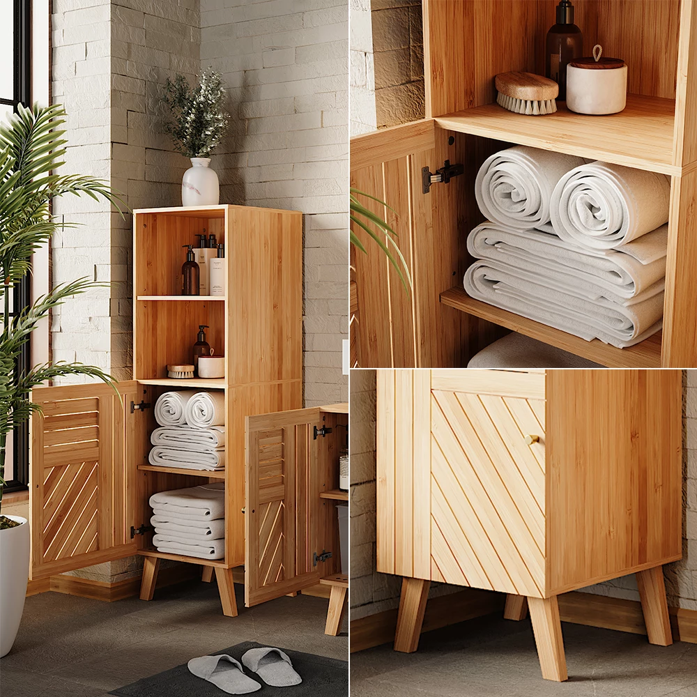 Vicco Midischrank "Lucie", Bambus, 40 x 124 cm