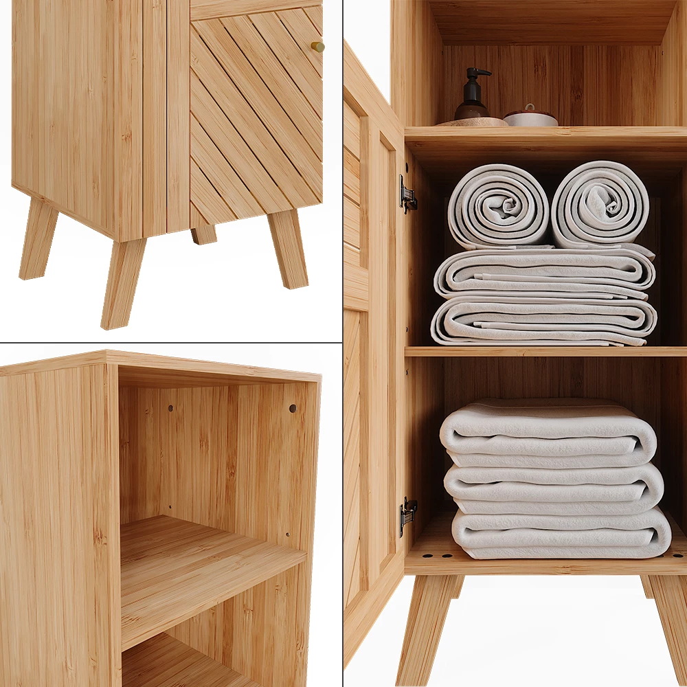 Vicco Midischrank "Lucie", Bambus, 40 x 124 cm