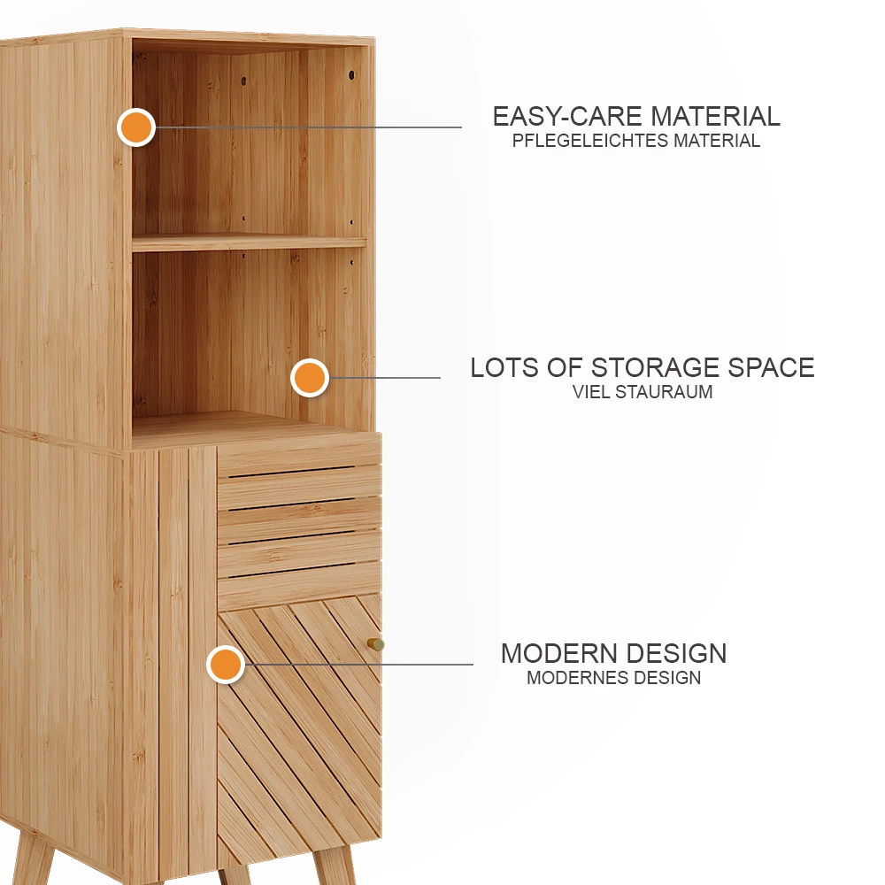 Vicco Midischrank "Lucie", Bambus, 40 x 124 cm