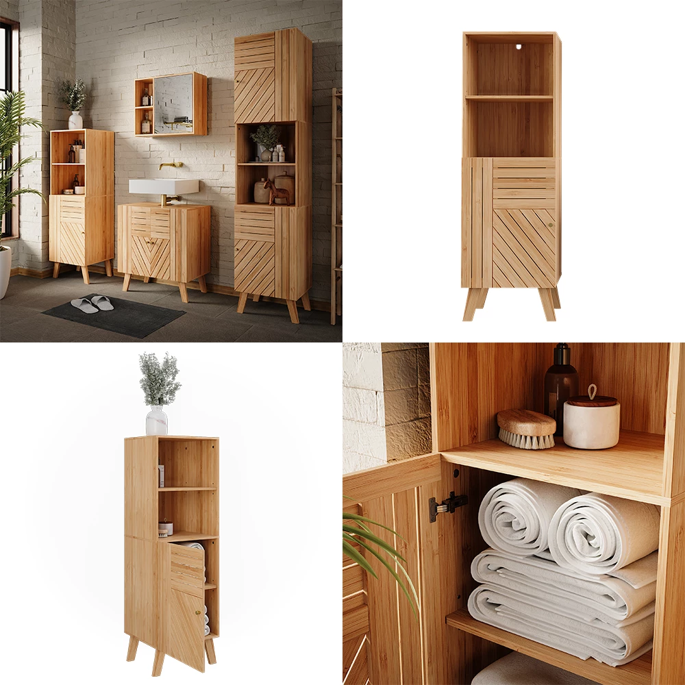 Vicco Midischrank "Lucie", Bambus, 40 x 124 cm