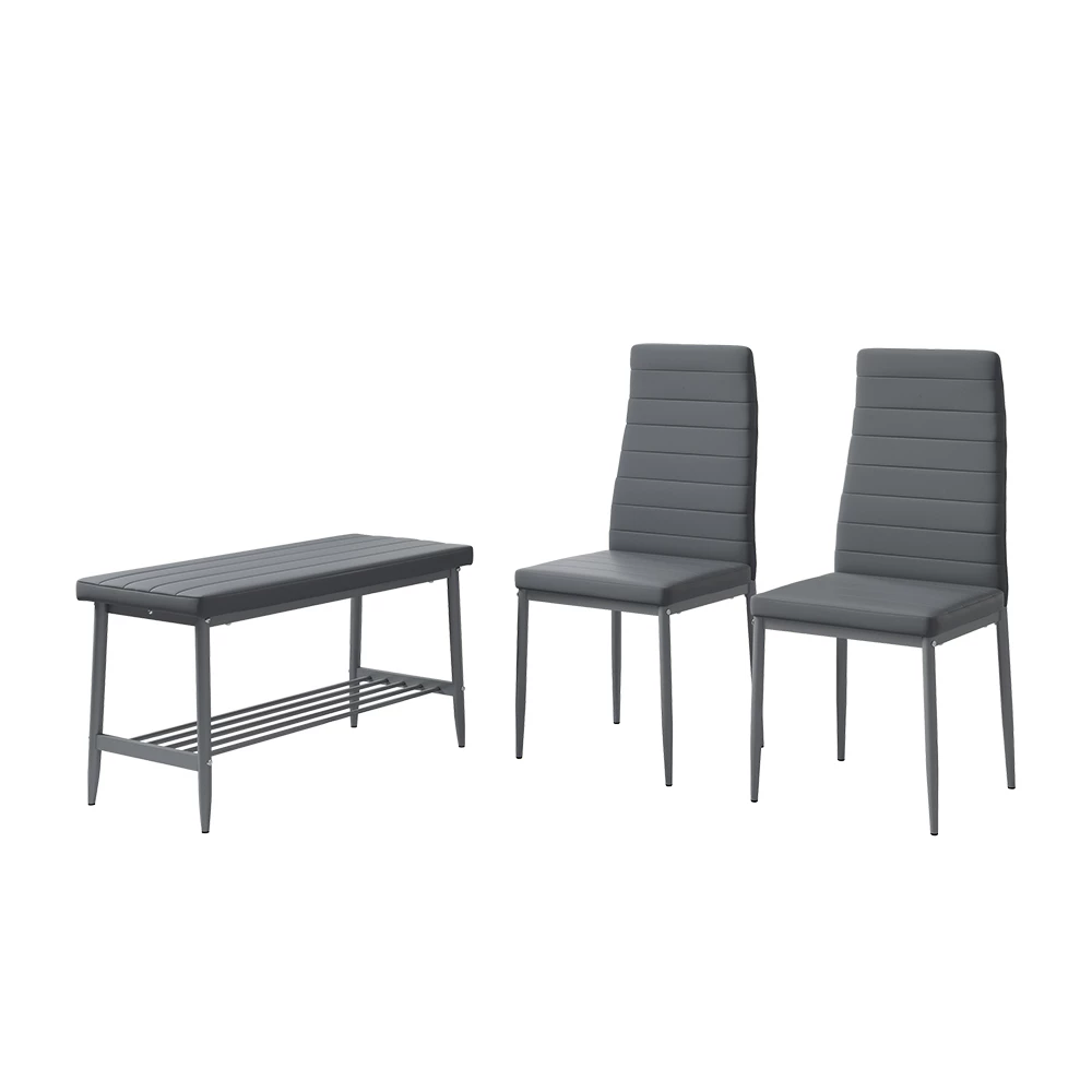 Vicco Sitzbank und Stuhl sivo 85 x 46.5 cm 3-teiliges Set, Grand