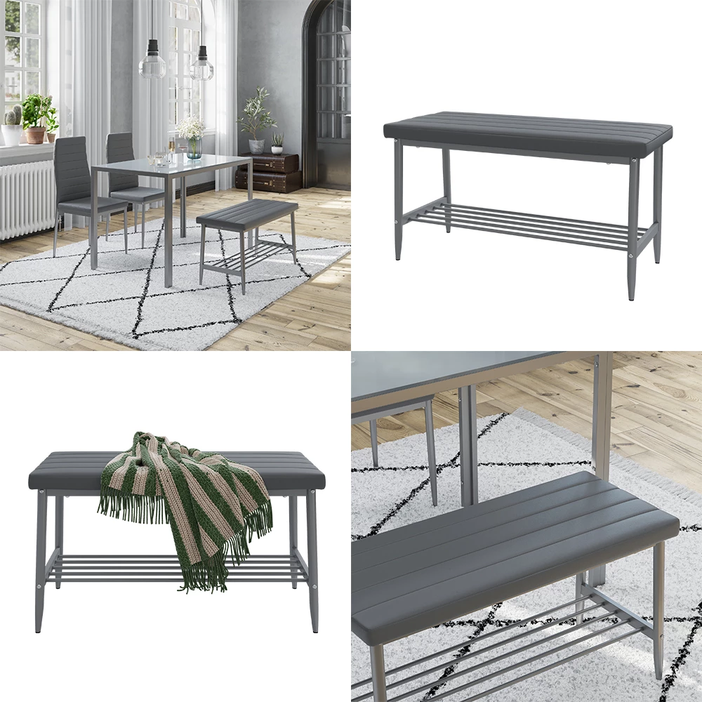 Sitzbank  Grand Grau 85 x 35 cm livinity®