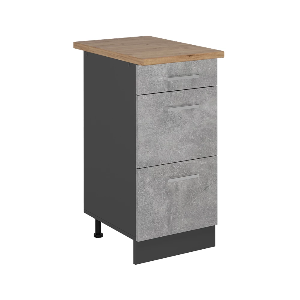Keukenonderkast in Beton on white background