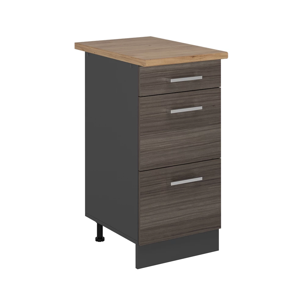Keukenonderkast in Edel grijs on white background