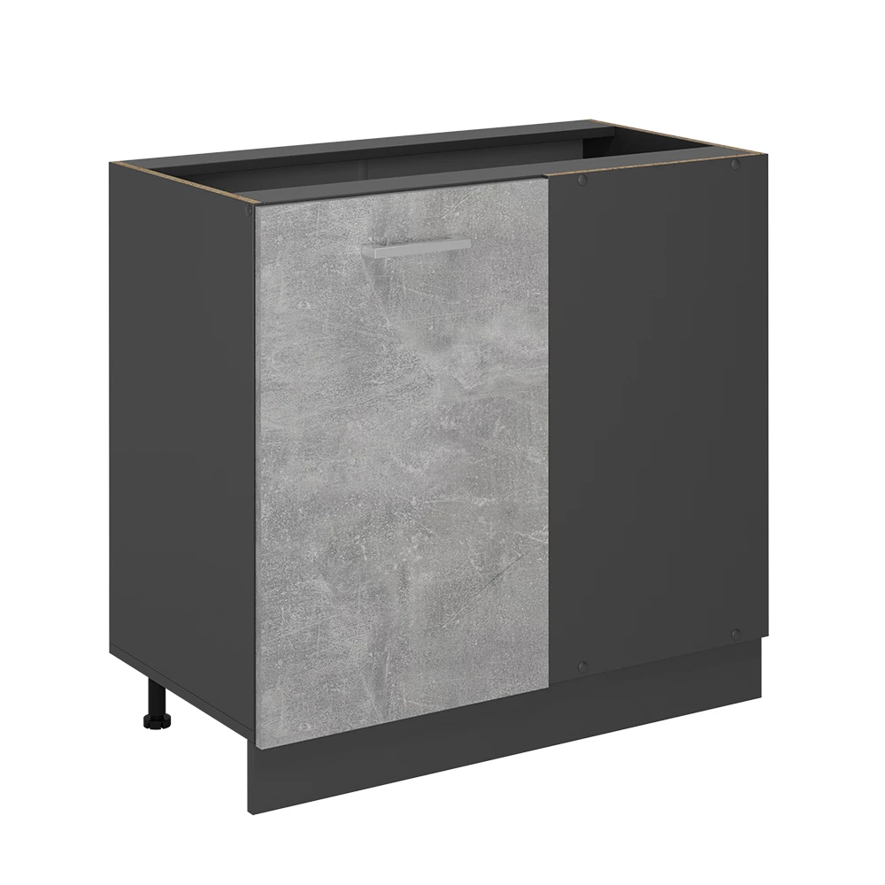 Hoekkast in Beton on white background