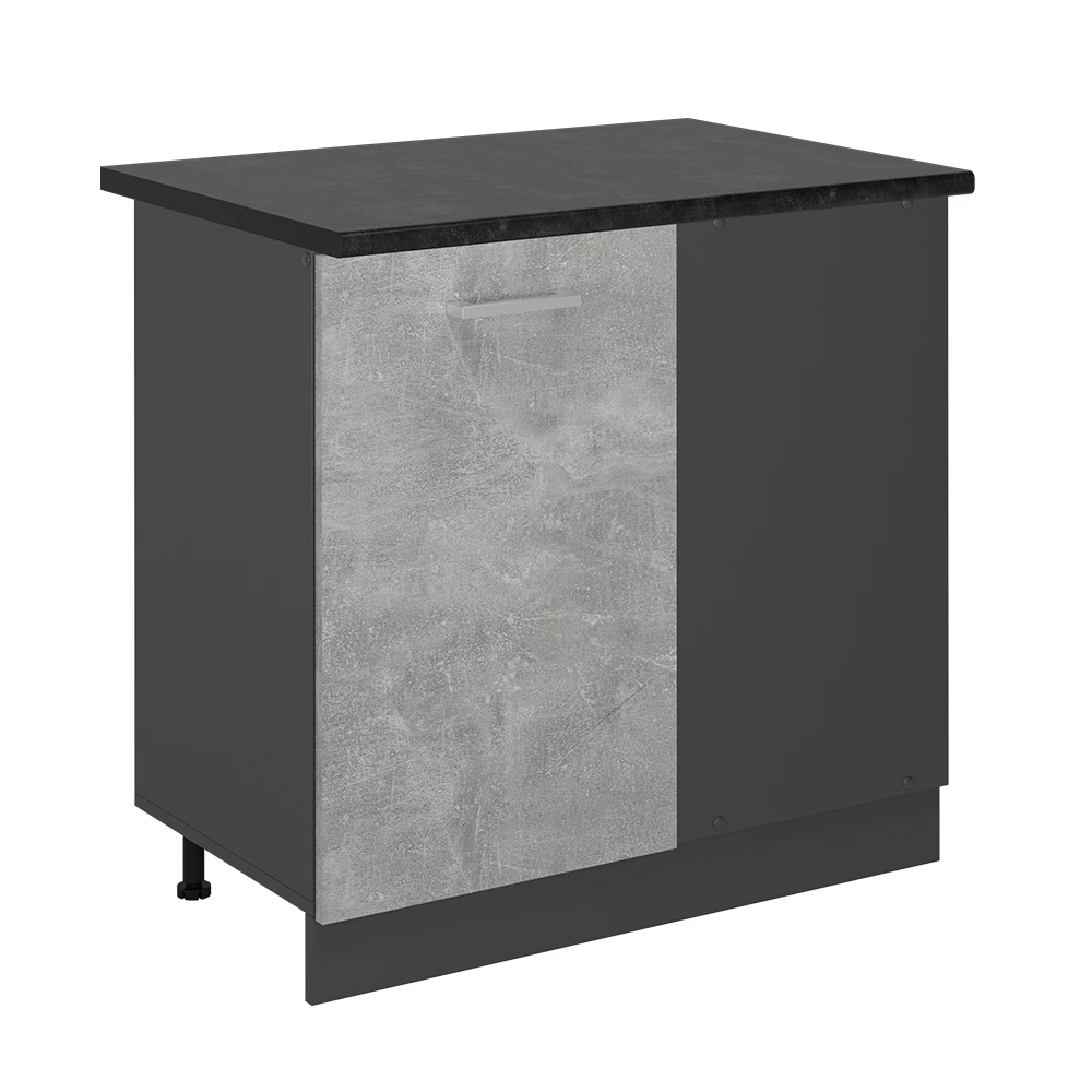 Hoekkast in Beton on white background