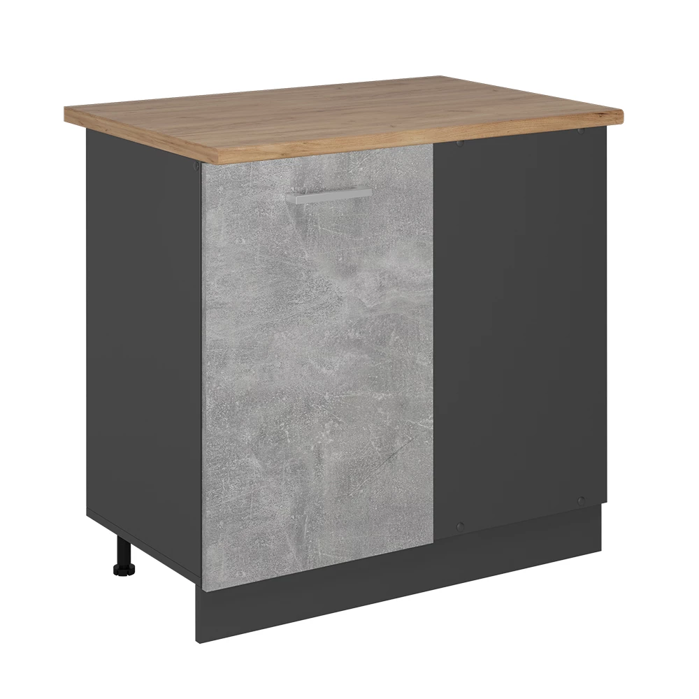 Hoekkast in Beton on white background