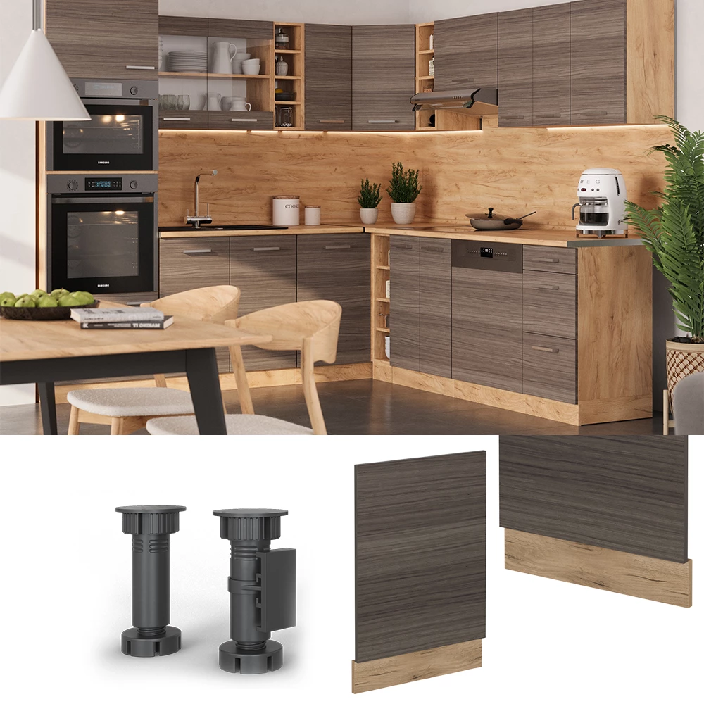 Astianpesukoneen etupaneeli in Jalo harmaa on white background