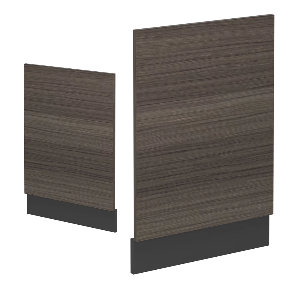 Façade en Gris noble sur fond blanc avec des éléments décoratifs
