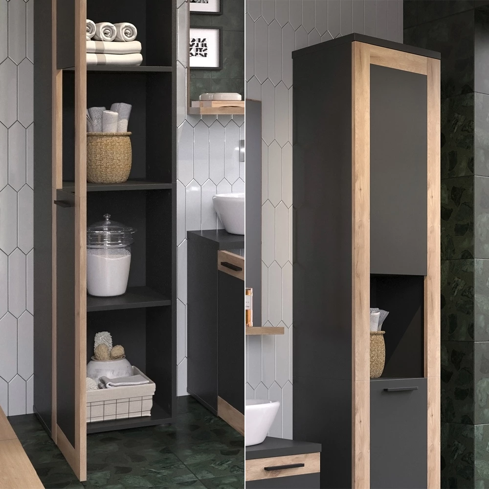 Vicco Mobiletto da bagno Antracite/quercia vichinga 40 x 194.3 cm, Niko