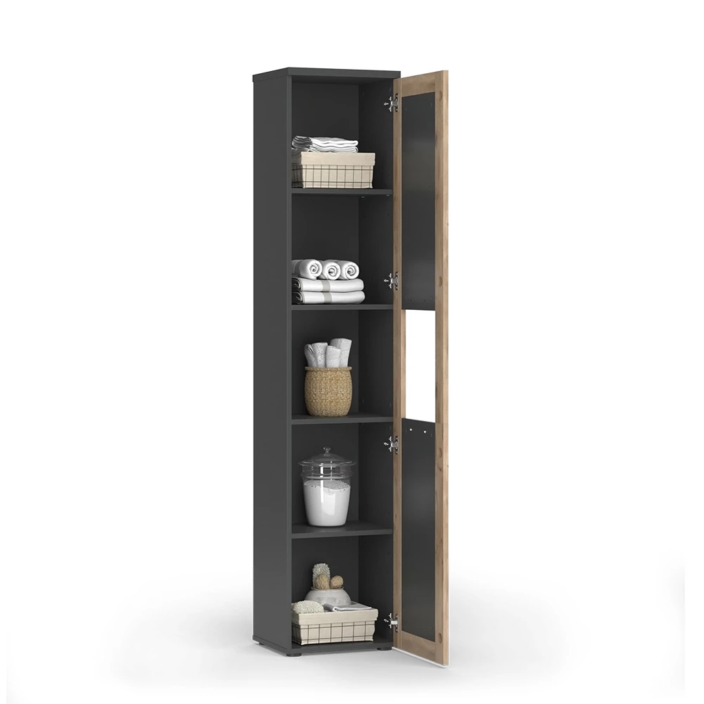 Vicco Mobiletto da bagno Antracite/quercia vichinga 40 x 194.3 cm, Niko