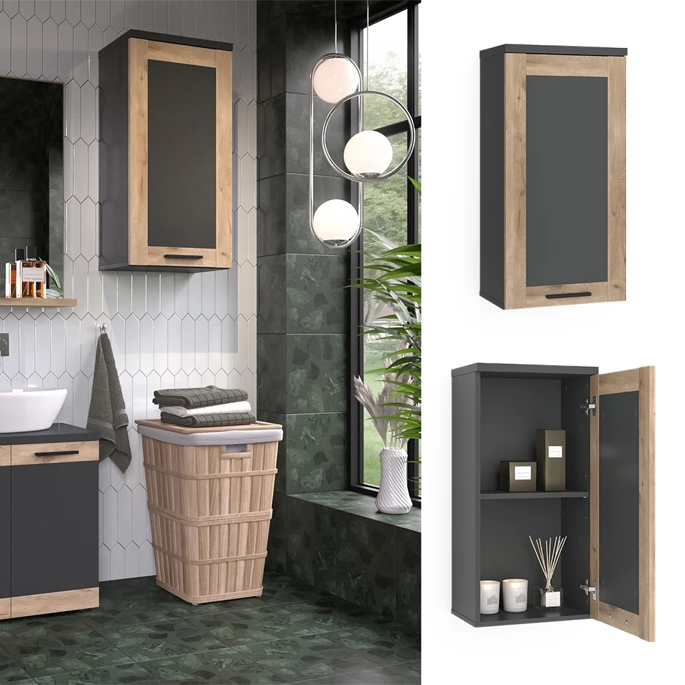 Vicco Badschrank Anthrazit/Viking Oak 40.3x79.6 cm, Niko