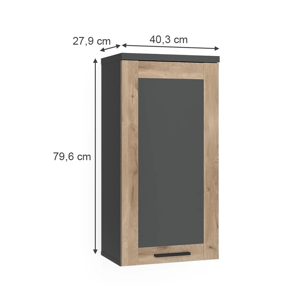 Vicco Hängeschrank Anthrazit/Viking Oak 40.3 x 79.6 cm, Niko