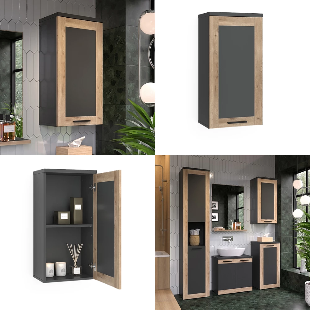 Vicco Hängeschrank Anthrazit/Viking Oak 40.3 x 79.6 cm, Niko