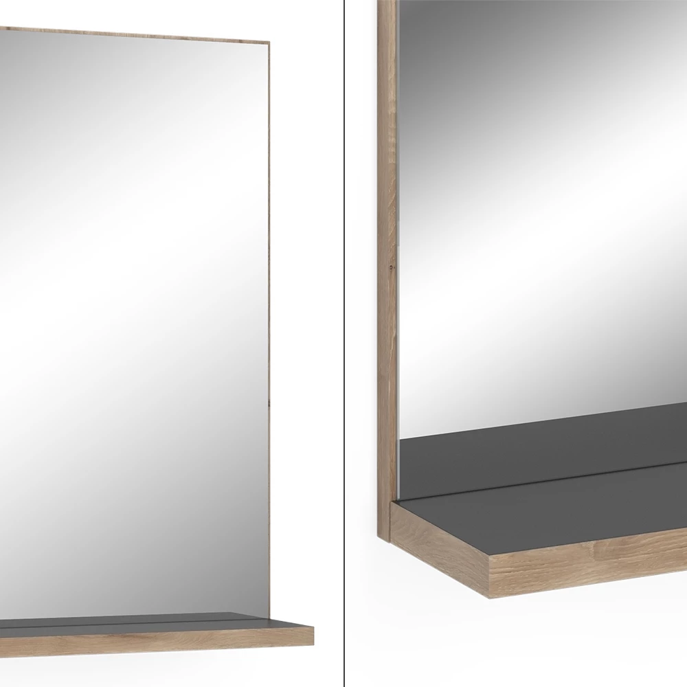 Vicco Badezimmerspiegel Anthrazit/Viking Oak 60 x 80 cm, Niko