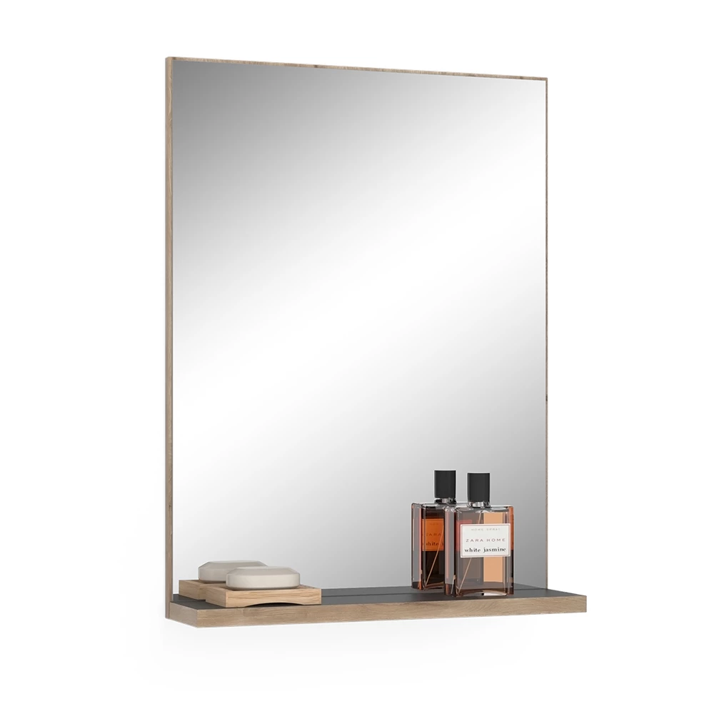 Vicco Badezimmerspiegel Anthrazit/Viking Oak 60 x 80 cm, Niko
