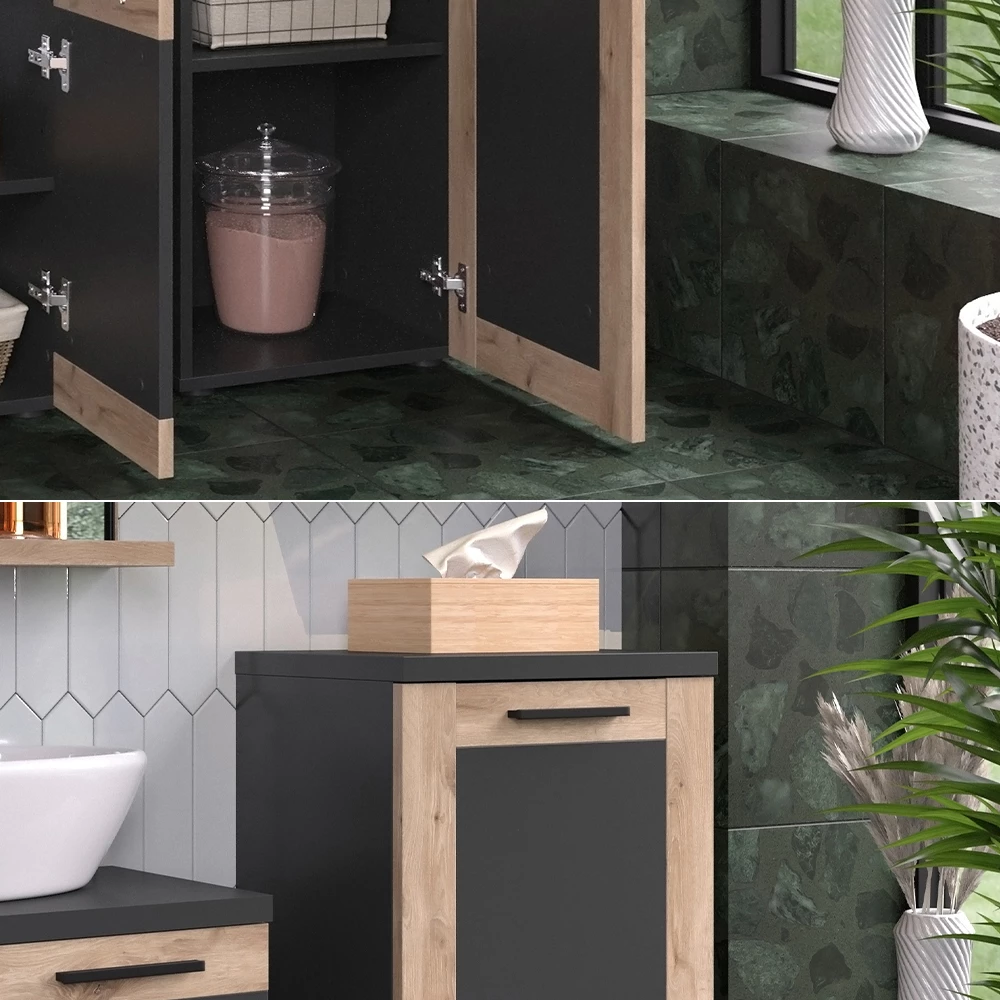 Vicco Midischrank Anthrazit/Viking Oak 40 x 81.6 cm, Niko