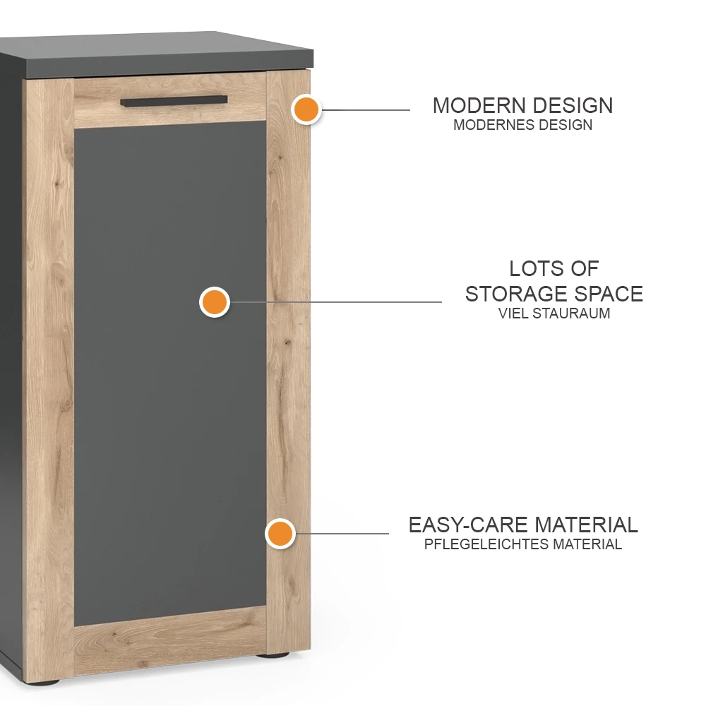 Vicco Midischrank Anthrazit/Viking Oak 40 x 81.6 cm, Niko