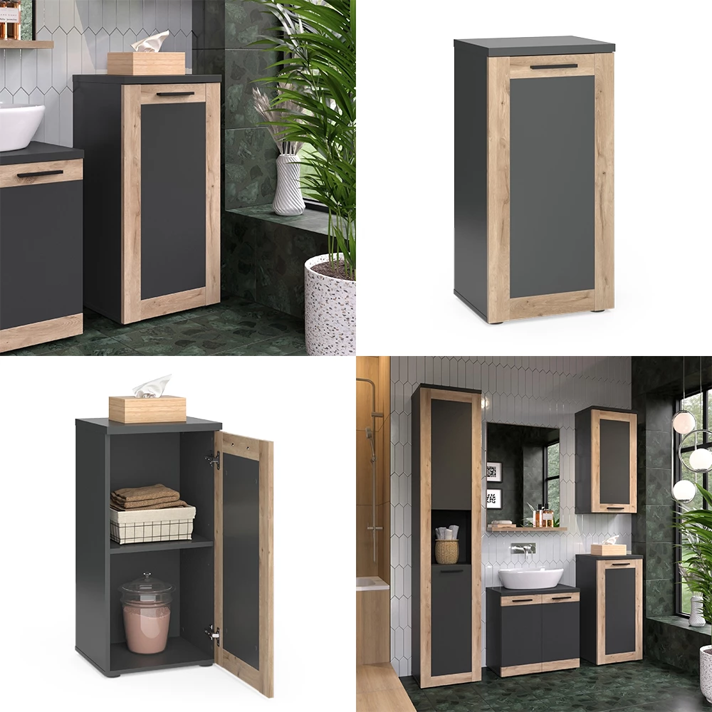 Vicco Midischrank Anthrazit/Viking Oak 40 x 81.6 cm, Niko