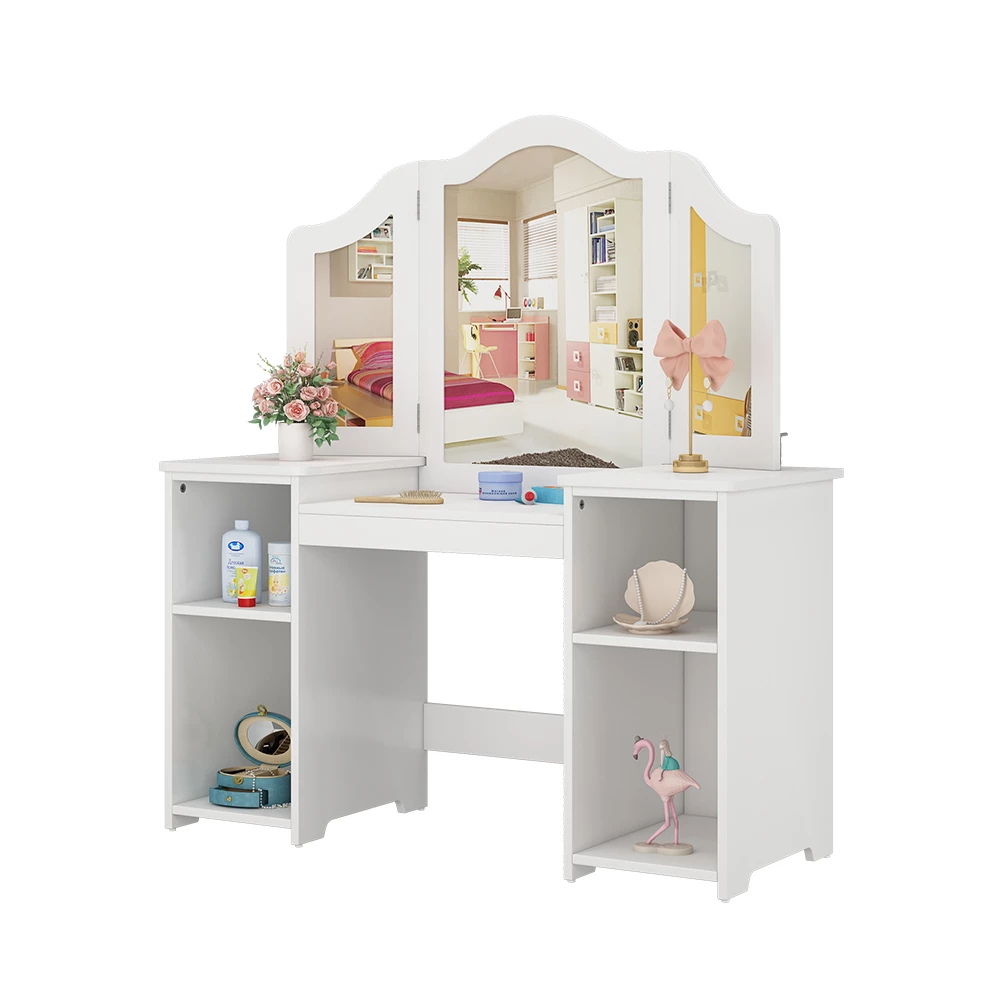 Vicco tavolo da trucco per bambini "Estella", Bianco, 105 x 118 cm Con specchio