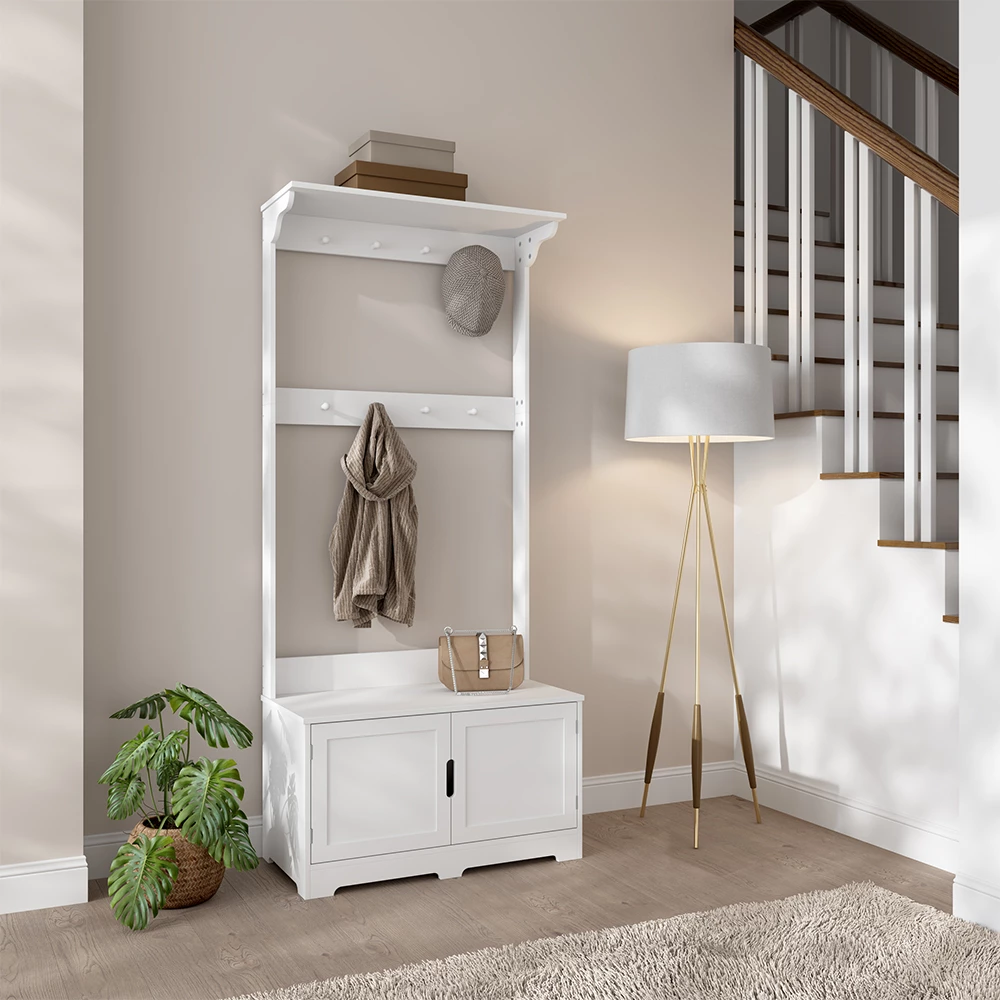 livinity® Garderobe Weiß 80 x 180 cm mit 2 Türen, Lysa