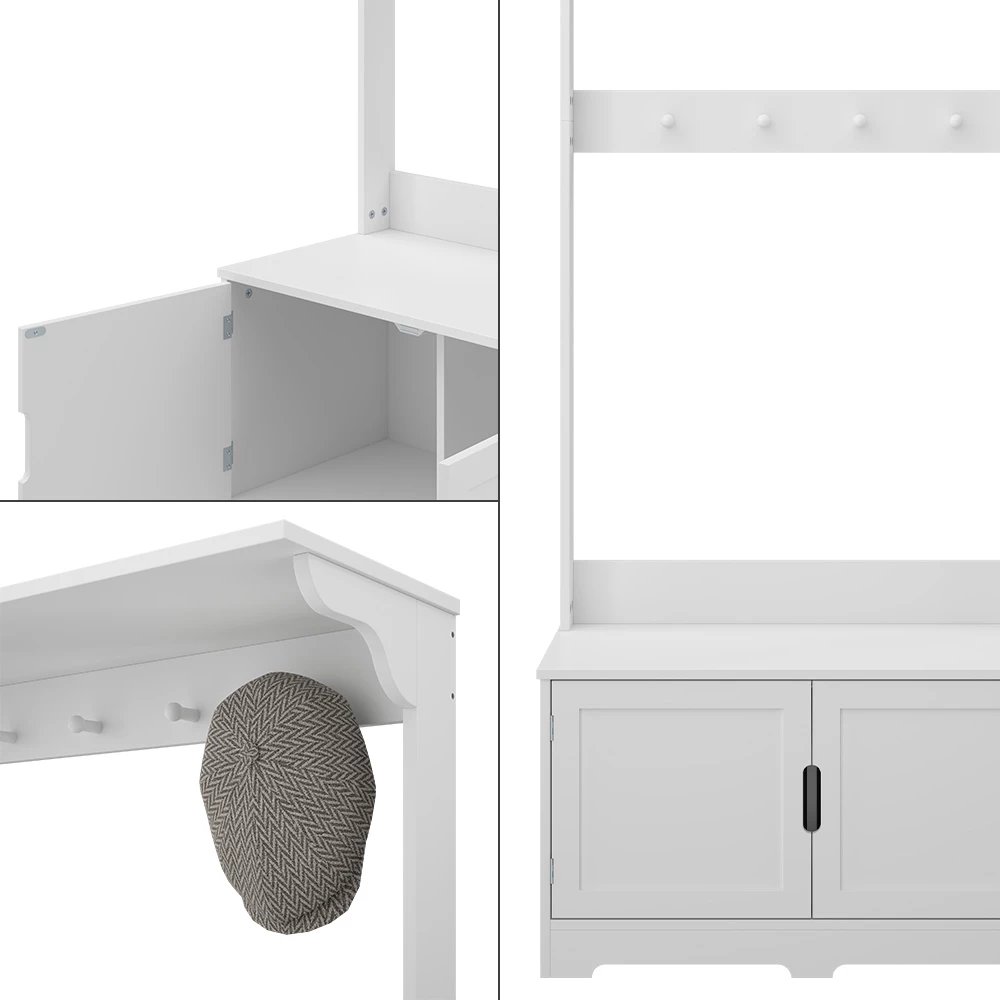 livinity® Garderobe Weiß 80 x 180 cm mit 2 Türen, Lysa