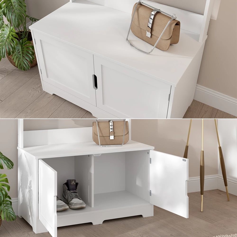 livinity® Garderobe Weiß 80 x 180 cm mit 2 Türen, Lysa