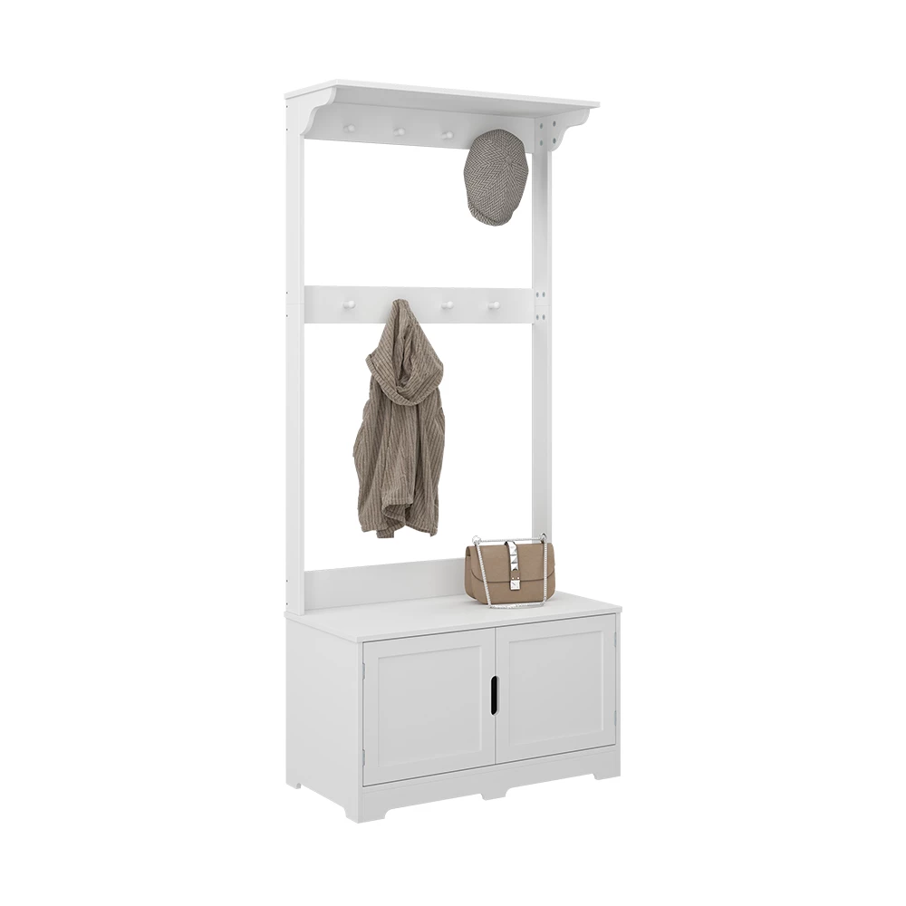 livinity® Garderobe Weiß 80 x 180 cm mit 2 Türen, Lysa