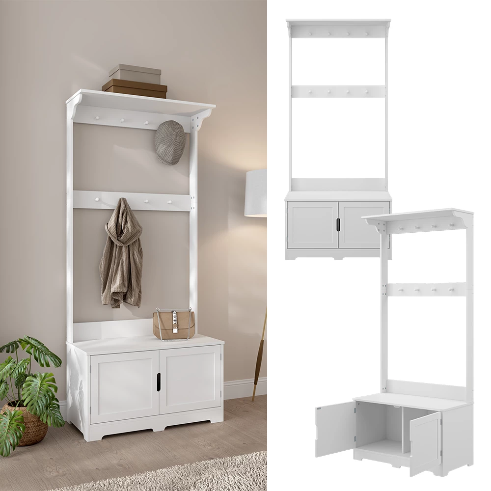 livinity® Garderobe Weiß 80 x 180 cm mit 2 Türen, Lysa