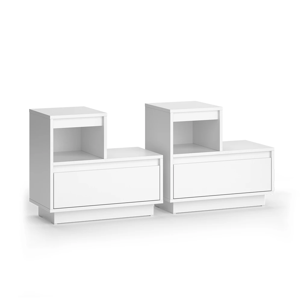 Vicco Nachttisch Branco 59.4x53.2 cm2er Set, Tina