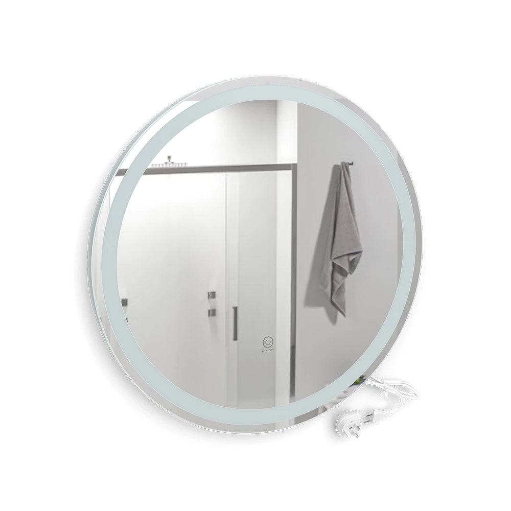 Vicco Spiegel mit LED-Beleuchtung Weiß 70 cm mit Touchschalter, Lumos