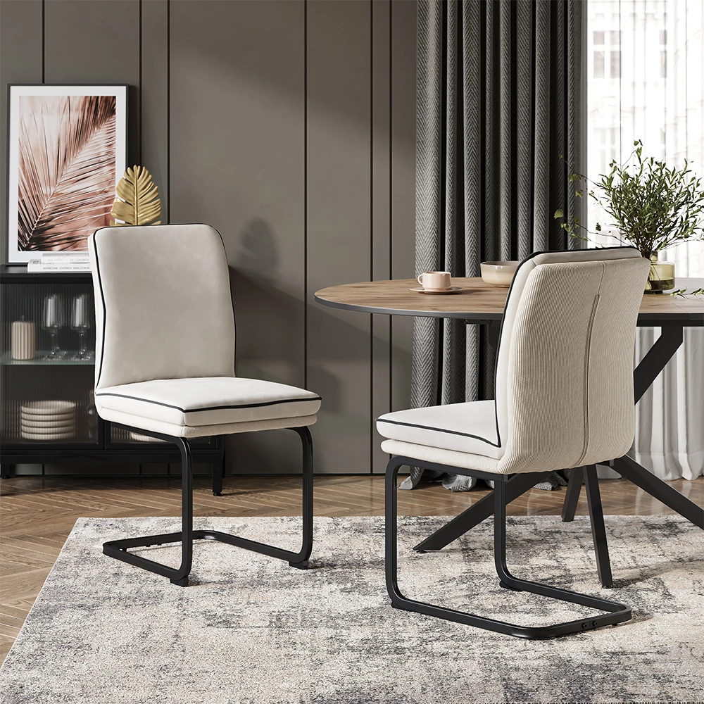 Vicco Freischwinger Beige 2er Set, Eleganza