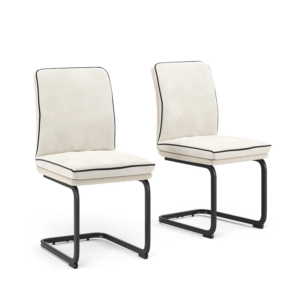 Vicco Freischwinger Beige 2er Set, Eleganza