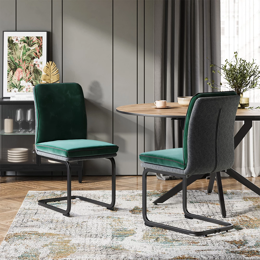 Vicco Freischwinger Grün 2er Set, Eleganza