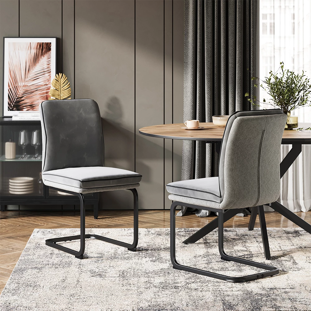 Vicco Freischwinger Grau 2er Set, Eleganza