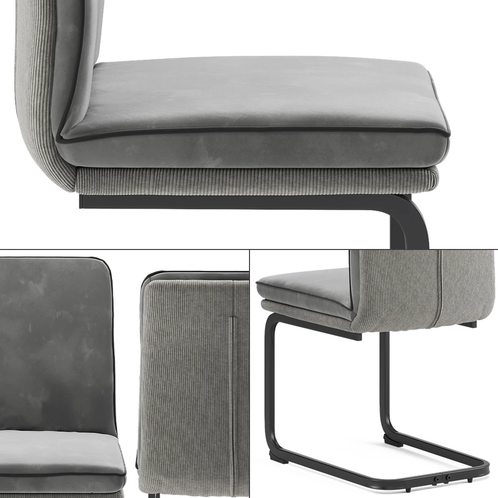 Close-up of Kragstol in Ljusgrå, showing design and surface details