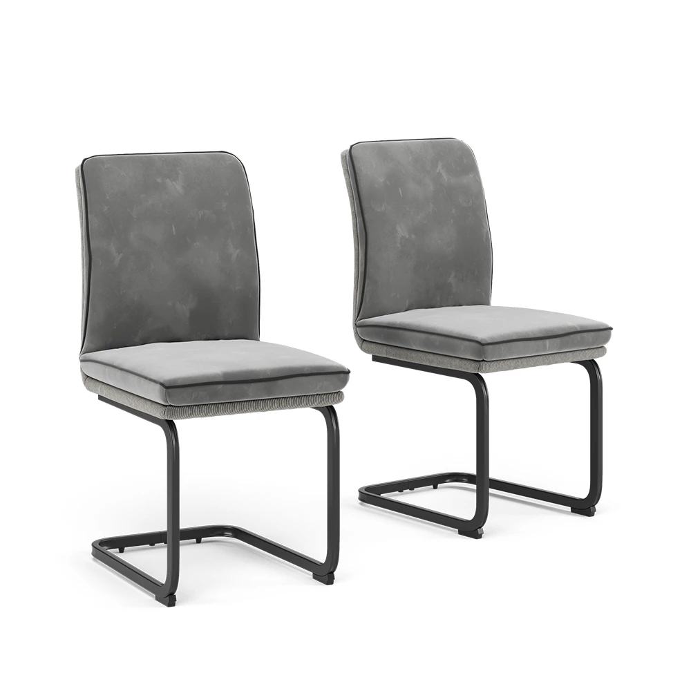 Vicco Freischwinger Grau 2er Set, Eleganza