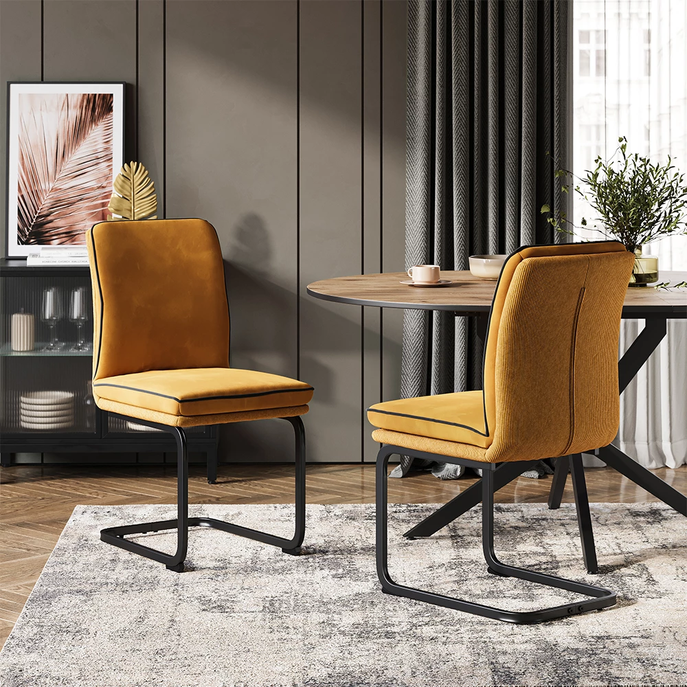 Vicco Freischwinger Gelb 2er Set, Eleganza
