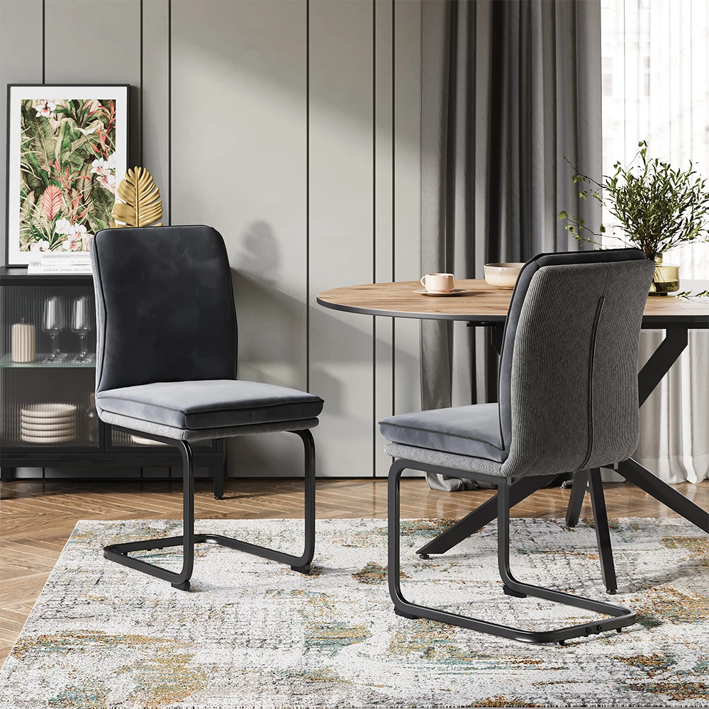 Vicco Freischwinger Anthrazit 2er Set, Eleganza