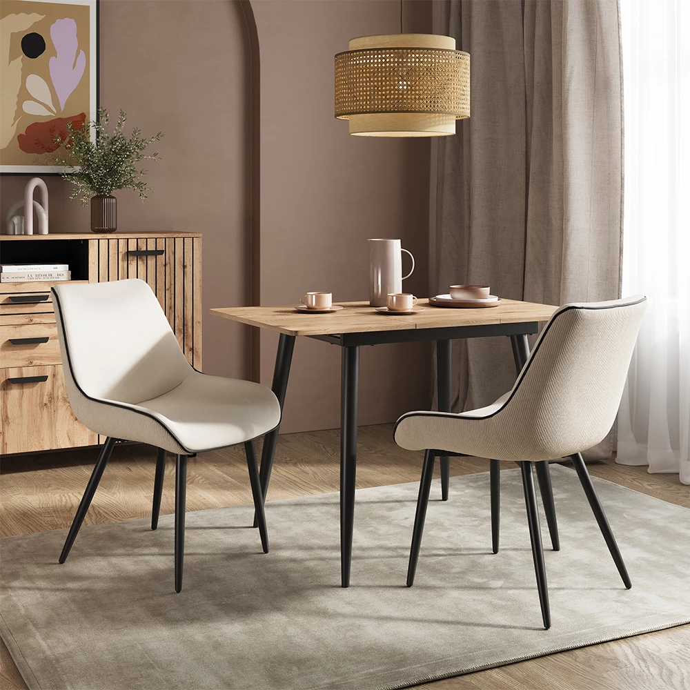 Vicco Krzesło do jadalni Beżowy Zestaw 2 sztuk, Eleganza