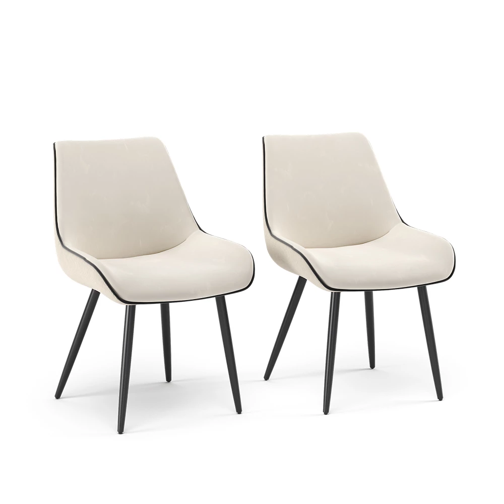Vicco Krzesło do jadalni Beżowy Zestaw 2 sztuk, Eleganza