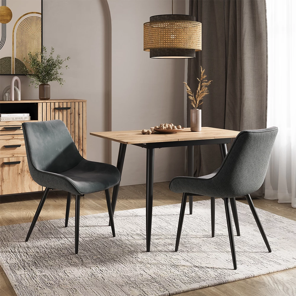 Vicco Esszimmerstuhl antracit 2er Set, Eleganza
