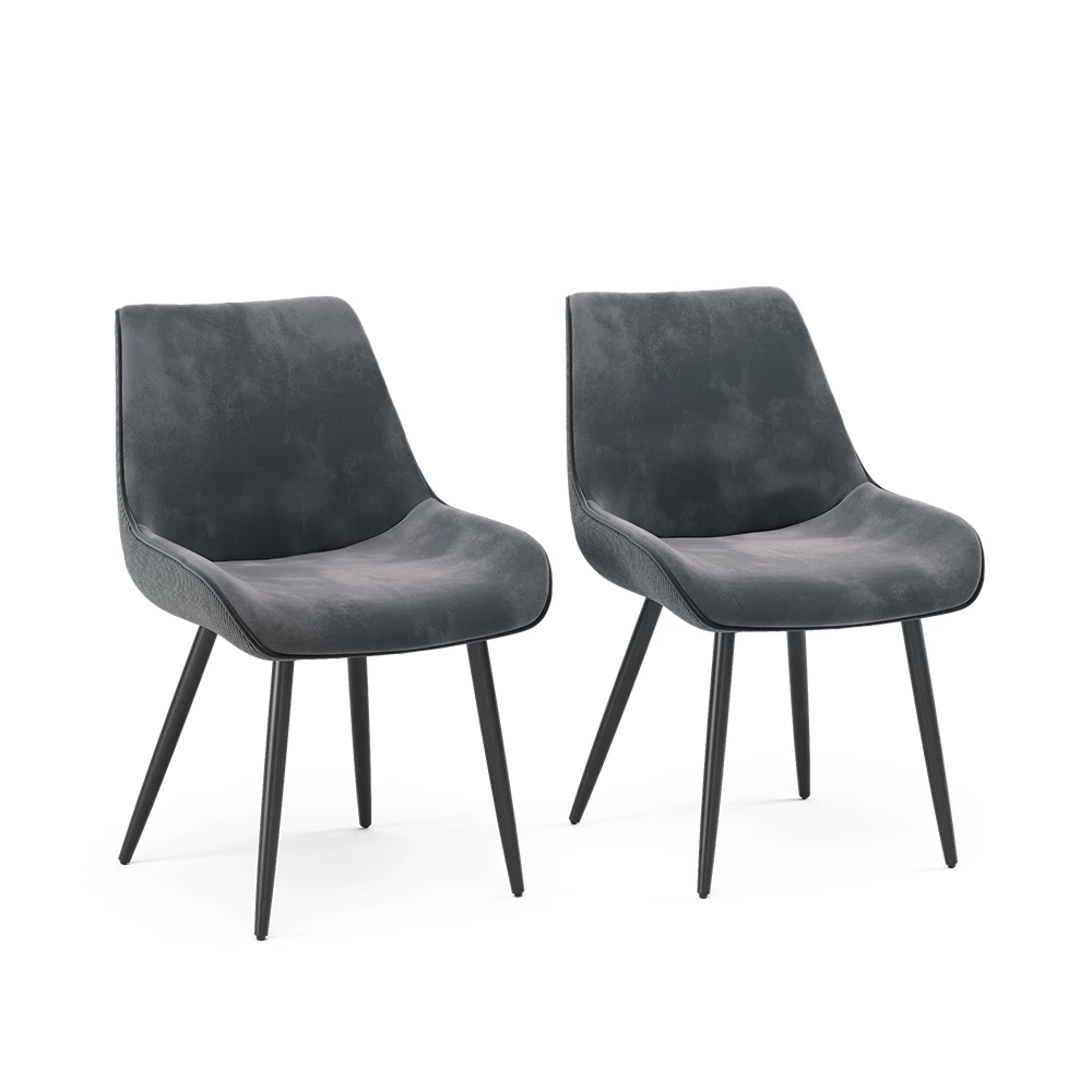 Vicco Esszimmerstuhl antracit 2er Set, Eleganza
