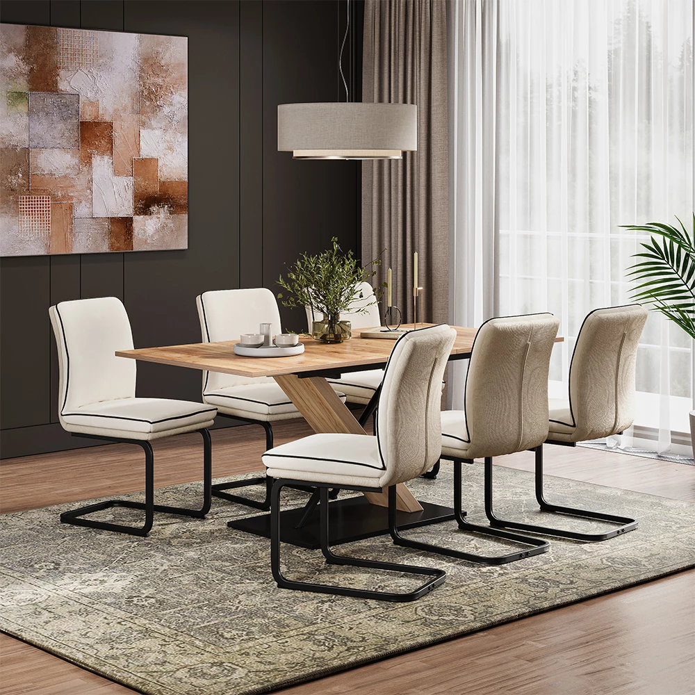Vicco Freischwinger Beige 6er Set, Eleganza