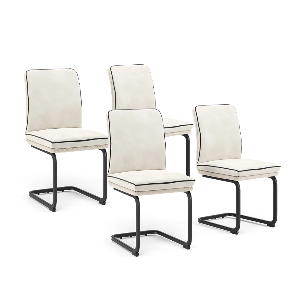 Vicco Freischwinger Beige 4er Set, Eleganza
